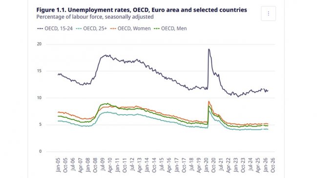 Finlandia y España tienen la cesantía más alta de la OCDE