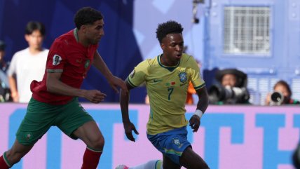   Vinicius anotó el empate de Brasil ante Marruecos con un misilazo 