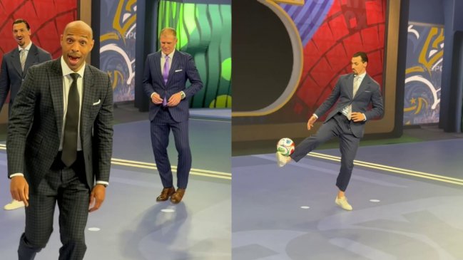 Magia con el balón: Zlatan y Henry deslumbraron con sus jueguitos en un estudio de TV