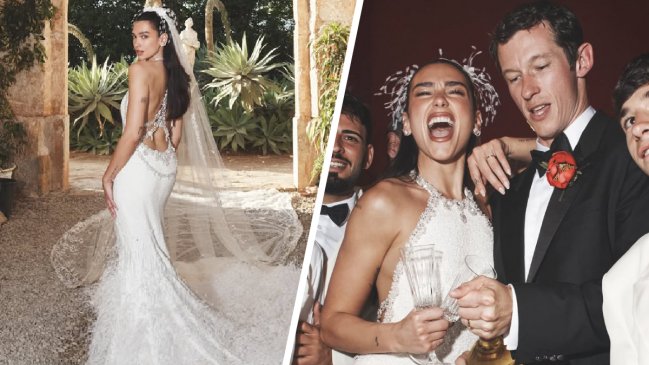 Dua Lipa brilla en las imágenes de su boda con Callum Turner