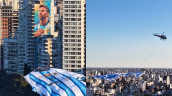 [VIDEO] Camiseta gigante de Messi sobrevoló Rosario tras paso de Argentina a semis