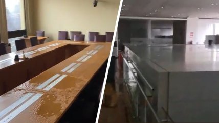   El Congreso también sufrió los embates de la lluvia 