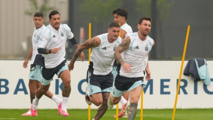 Argentina esperó que pasara la tormenta y realizó su entrenamiento antes de la final del Mundial