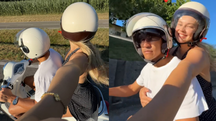   [VIDEO] Alexis Sánchez y Alexandra Litvinova tuvieron romántico paseo en moto por Italia 