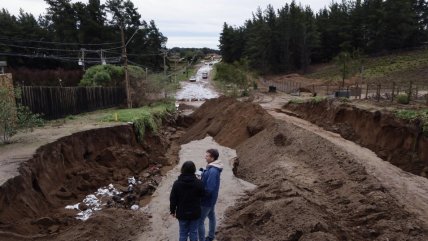   El gran socavón que dejó el sistema frontal en Reñaca 