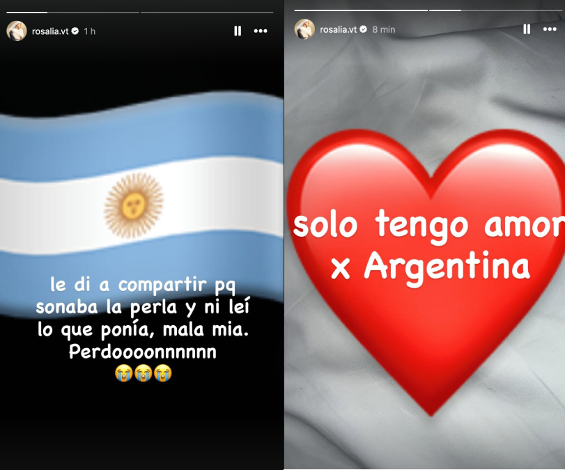 Rosalía se disculpa con Argentina tras compartir polémico vídeo