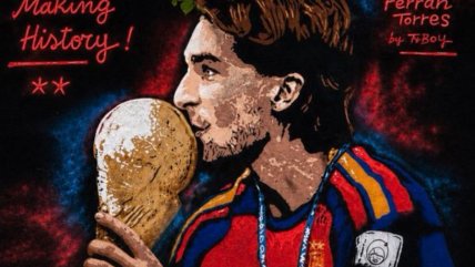   Mural dedicado a Ferran Torres fue vandalizado en Barcelona 