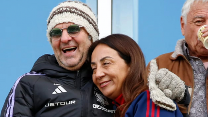   El distendido momento de Aníbal Mosa y Cecilia Pérez en el Superclásico femenino 