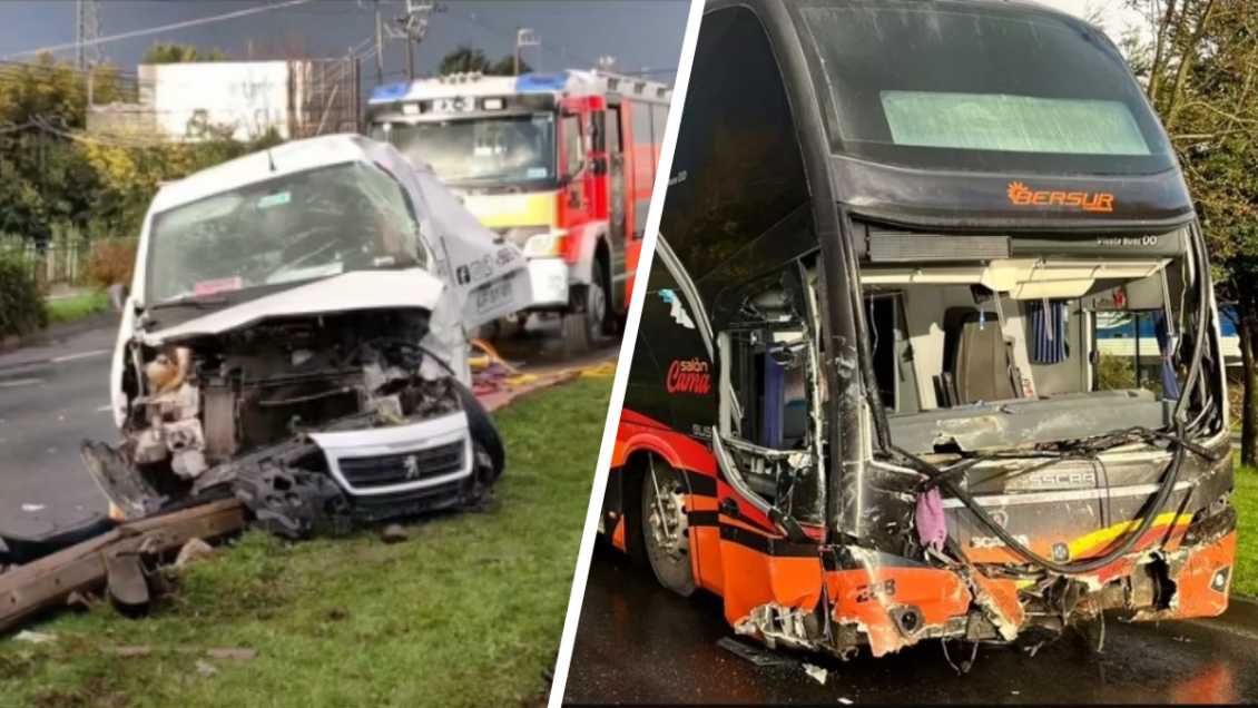 Dos personas murieron tras colisión entre furgón y bus con juveniles de Deportes Temuco