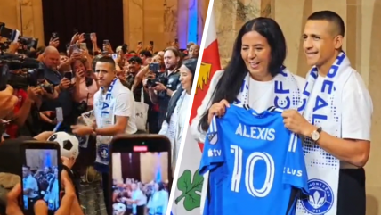 Montreal recibió a Alexis Sánchez en el municipio y ante cientos de chilenos