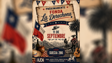 Jóvenes UDI celebrarán Fiestas Patrias el 11 de septiembre y con una fonda
