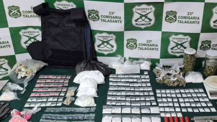   Más de dos kilos de droga incautada en allanamientos simultáneos en Isla de Maipo 