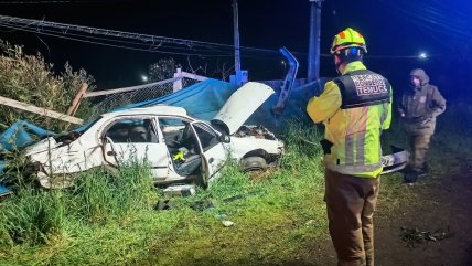   Volcamiento de vehículo dejó dos fallecidos en la salida norte de Temuco 