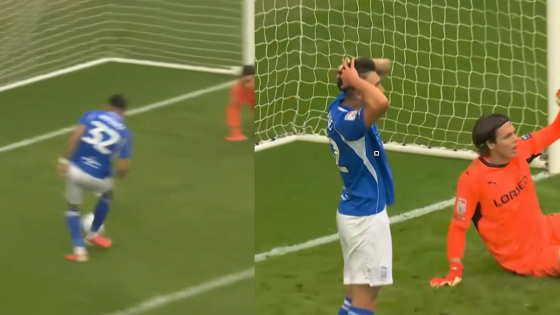 [VIDEO] De no creer: La clara ocasión que falló jugador de Birmingham City ante Derby County