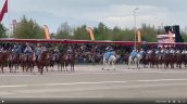 El espectacular paso por la Parada Militar de los timbaleros a caballo