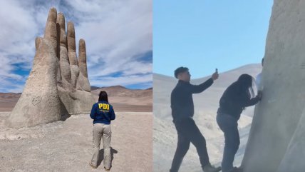 Trío que dañó la Mano del Desierto arriesga cesantía y expulsión de Chile