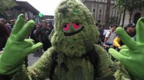 Cientos de personas a favor de la marihuana marcharon por la Alameda