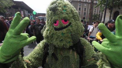   Cientos de personas a favor de la marihuana marcharon por la Alameda 