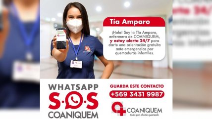   Whatsapp SOS de Coaniquem: El servicio gratuito de primeros auxilios frente a quemaduras 