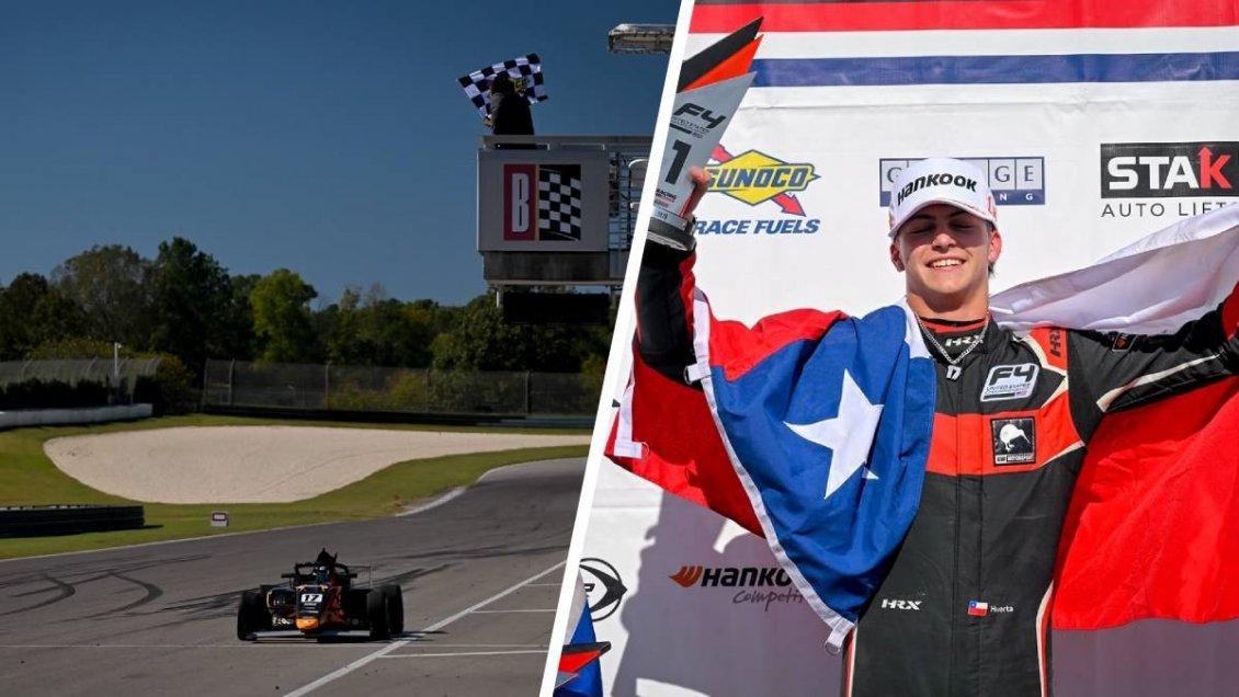 Clemente Huerta cerró la temporada con dos triunfos consecutivos en la F4 de Estados Unidos