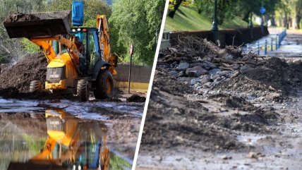   Las Condes: Retiro de sedimentos y limpieza de las calles afectadas por las intensas lluvias 